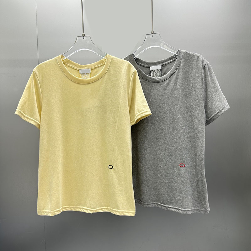 Designer Woman Minimalist T Shirt Lace patchwork Letter Embroidered Loose Casual Tee Summer Daily Top