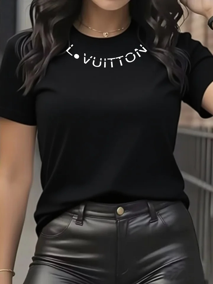 Summer style mens and womens cotton printed loose-fitting casual fashionable high-quality letter short-sleeved T-shirt top 260604bj