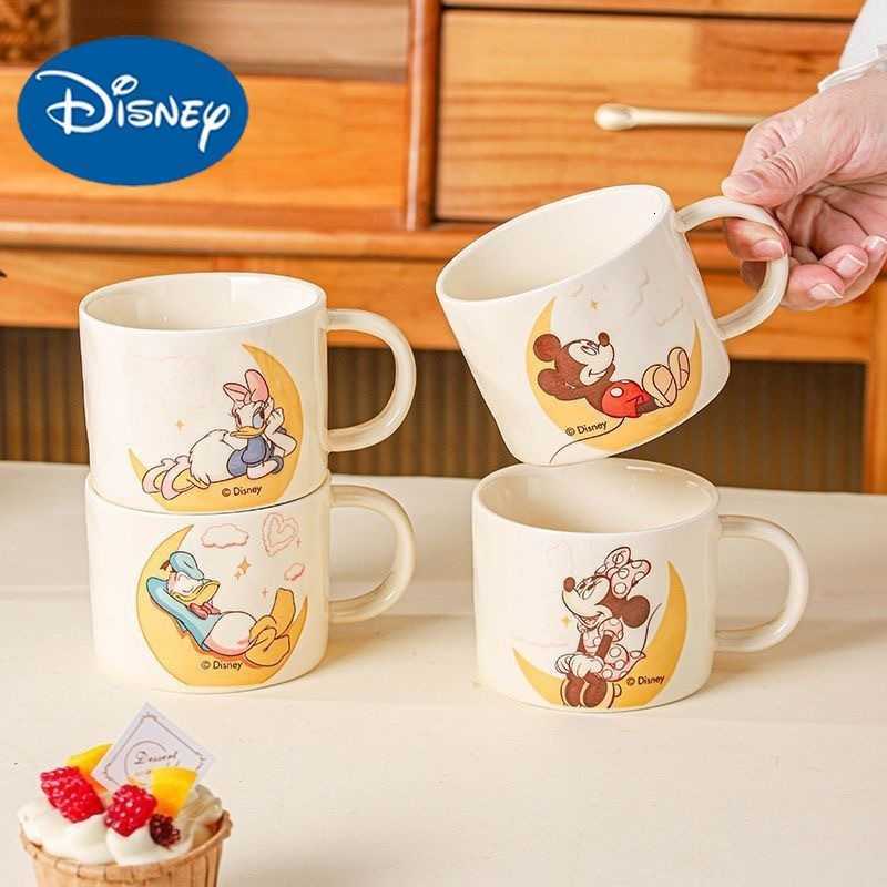 Disney Official Mickey and Minnie Ceramic Mug for Girls Cute Cartoon Water Cup Household Childrens Milk Cup L26060879X7