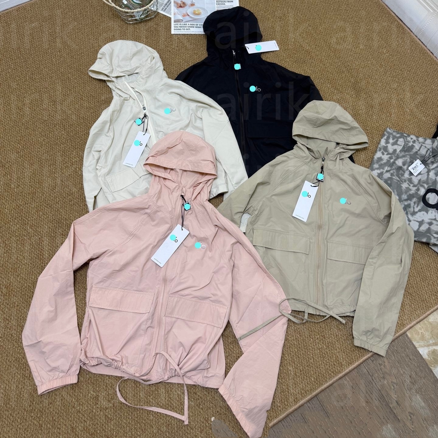 Women's Jackets Hooded jacket with quick drying, breathable drawstring, waist cinching, sun and wind protection, suitable for both fitness and