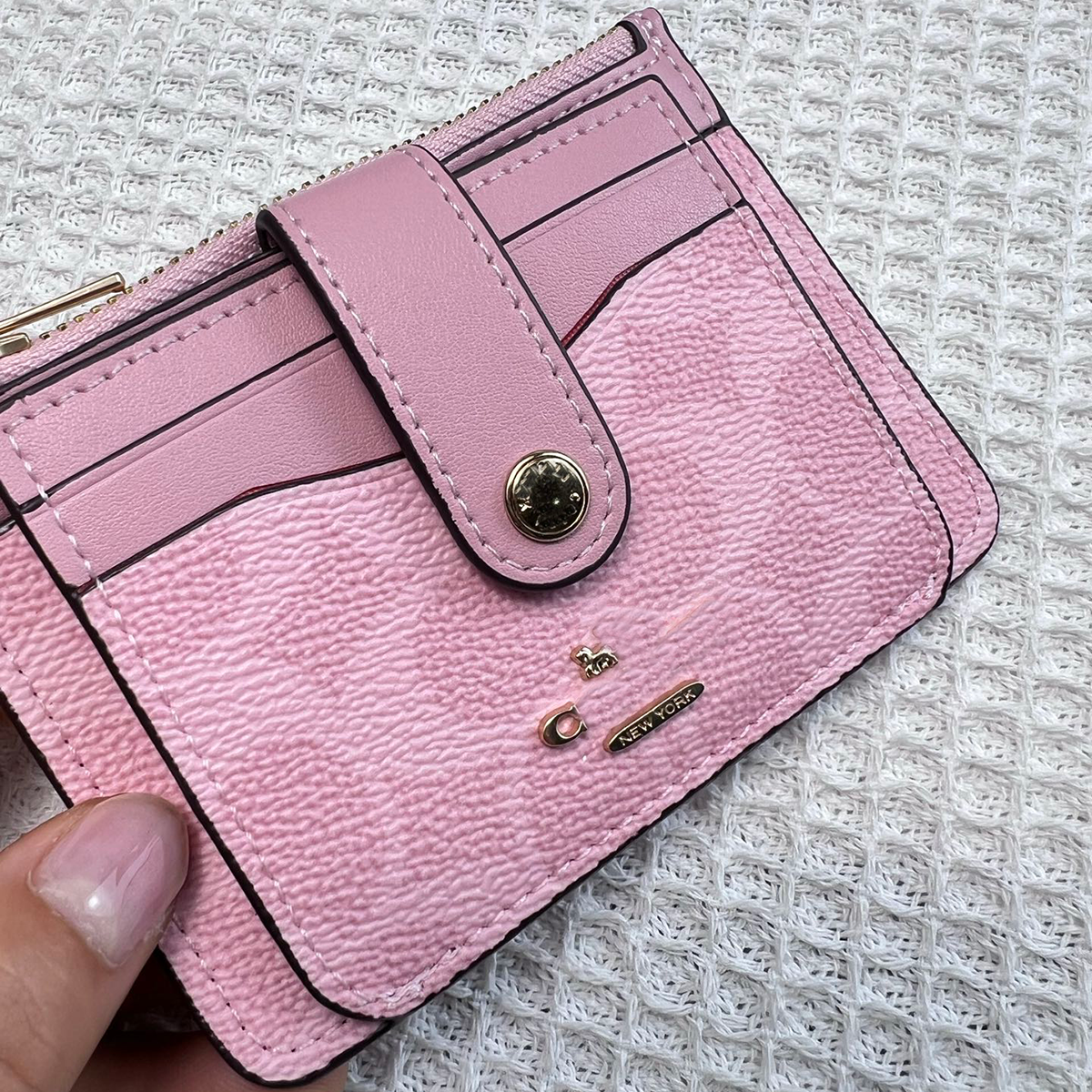 New CO Designer Sakura Pink Card Bag Durable Fashion Luxury Keychain Zero Wallet Gift Preferred Hot