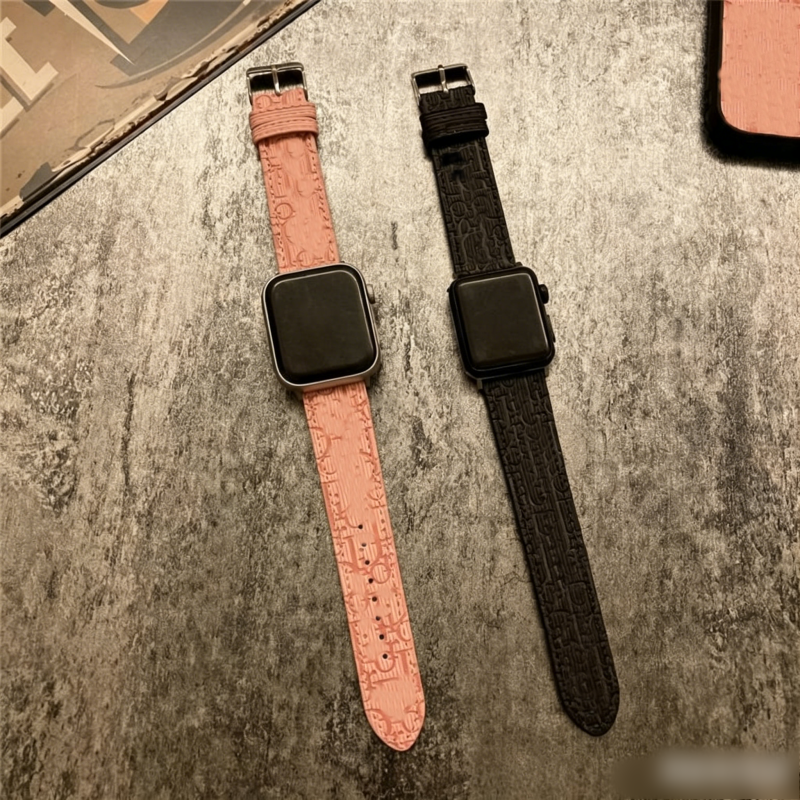 Designer Light Luxury Vintage Monogram Bracelet de montre, compatible avec iWatch Series 8/9/10, tailles disponibles : 38/40/41/42/44/45/49 mm