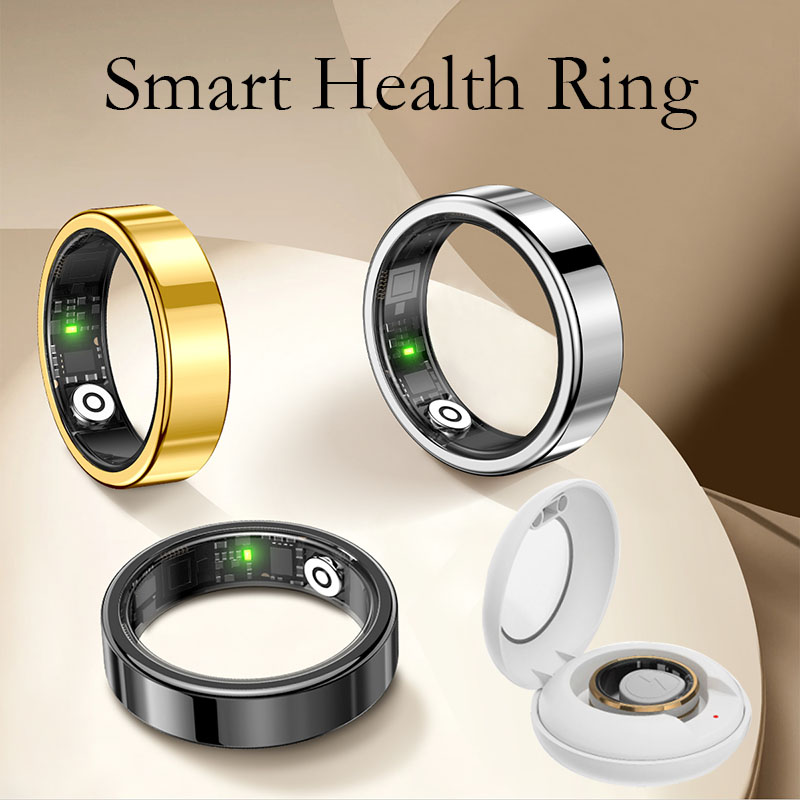 Smart Health Ring IP68 Waterproof Heart Rate Blood Oxygen Sleep Monitor Fitness Tracker Ring with Ultra Long Battery Life for Men Women with char-image-1091689190
