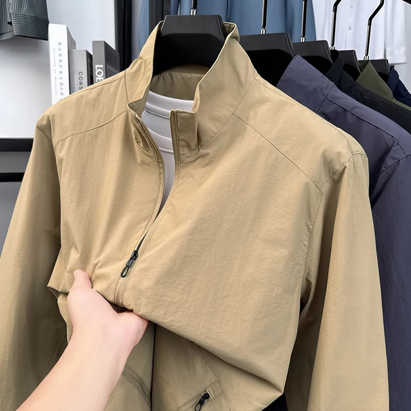 Mens Lightweight Packable Windbreaker Jacket 100 Polyamide Nylon Breathable Outdoor Sports Sun Protection Coat 2026 260613