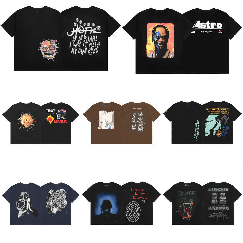 Designer Travies Mens Tshirts High Quality street short-sleeve tees hip-hop vintage washed Graffiti Print shirts Classic cotton streetwear Scottes t