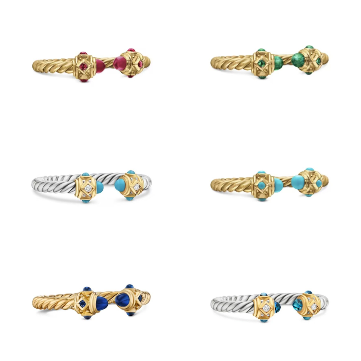 Designer Ring for Woman 2.3mm Renaissance Gemstone Ring Luxury Vintage Twisted Cable Open Ring 925 Silver 18K Gold Plated Fashion Punk Jewelry wi-image-1109607979