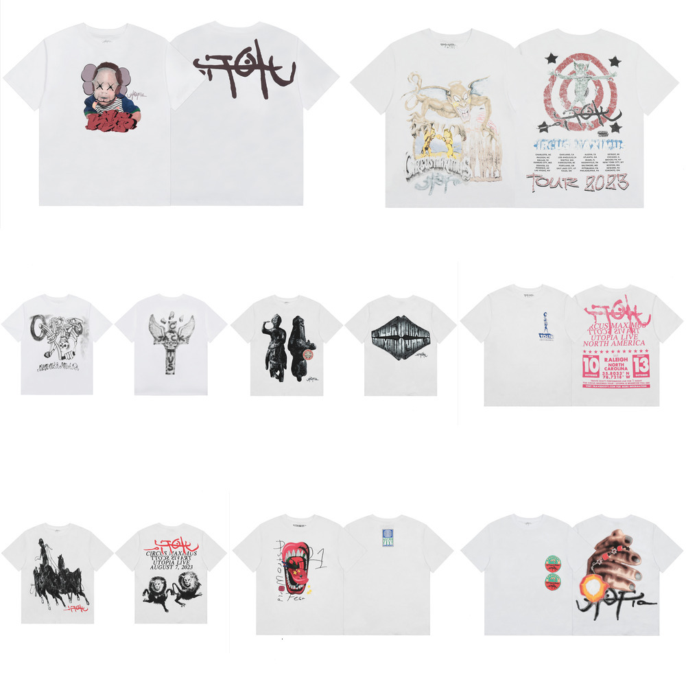 Designer Travies Mens Tshirts High Quality street short-sleeve tees hip-hop vintage washed Graffiti Print shirts Classic cotton streetwear Scottes t