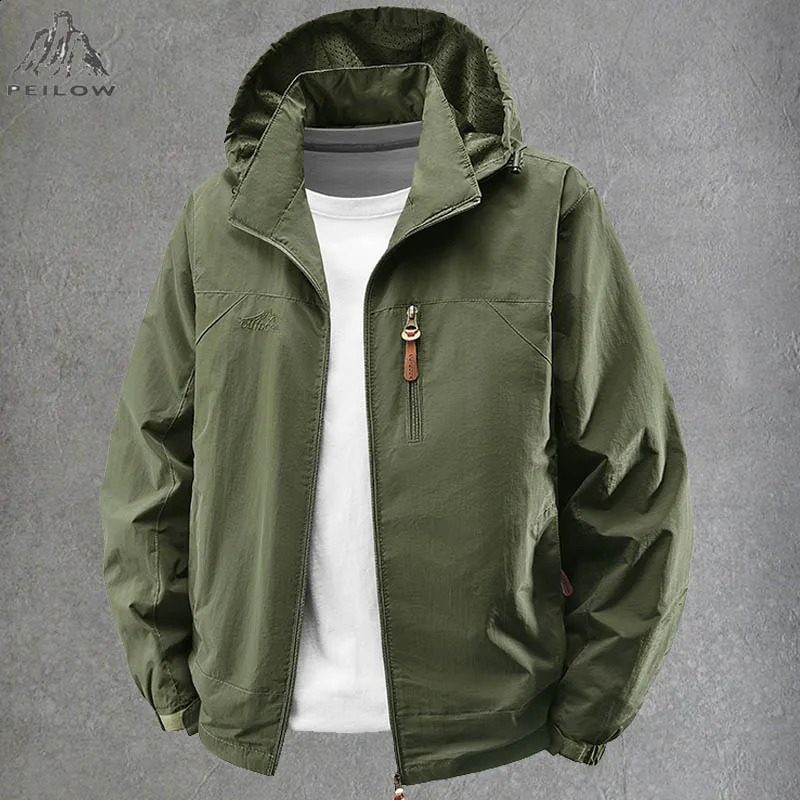 Spring Autumn Windbreaker Waterproof Hiking Jackets Men Outdoor Camping Hooded Coats Male Gym Joggers Sports Jacket Men Clothing 260608