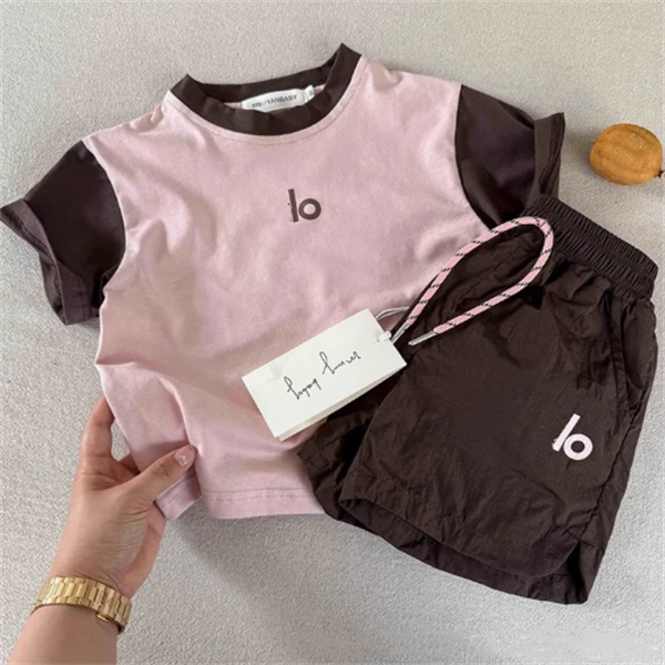 Kids Luxury Clothing Sets Designer Child Two Piece Set letter T Shirt Top and Shorts Suits Outfits Cotton Baby Boys Girl Tracksuit Trendy brand Chil
