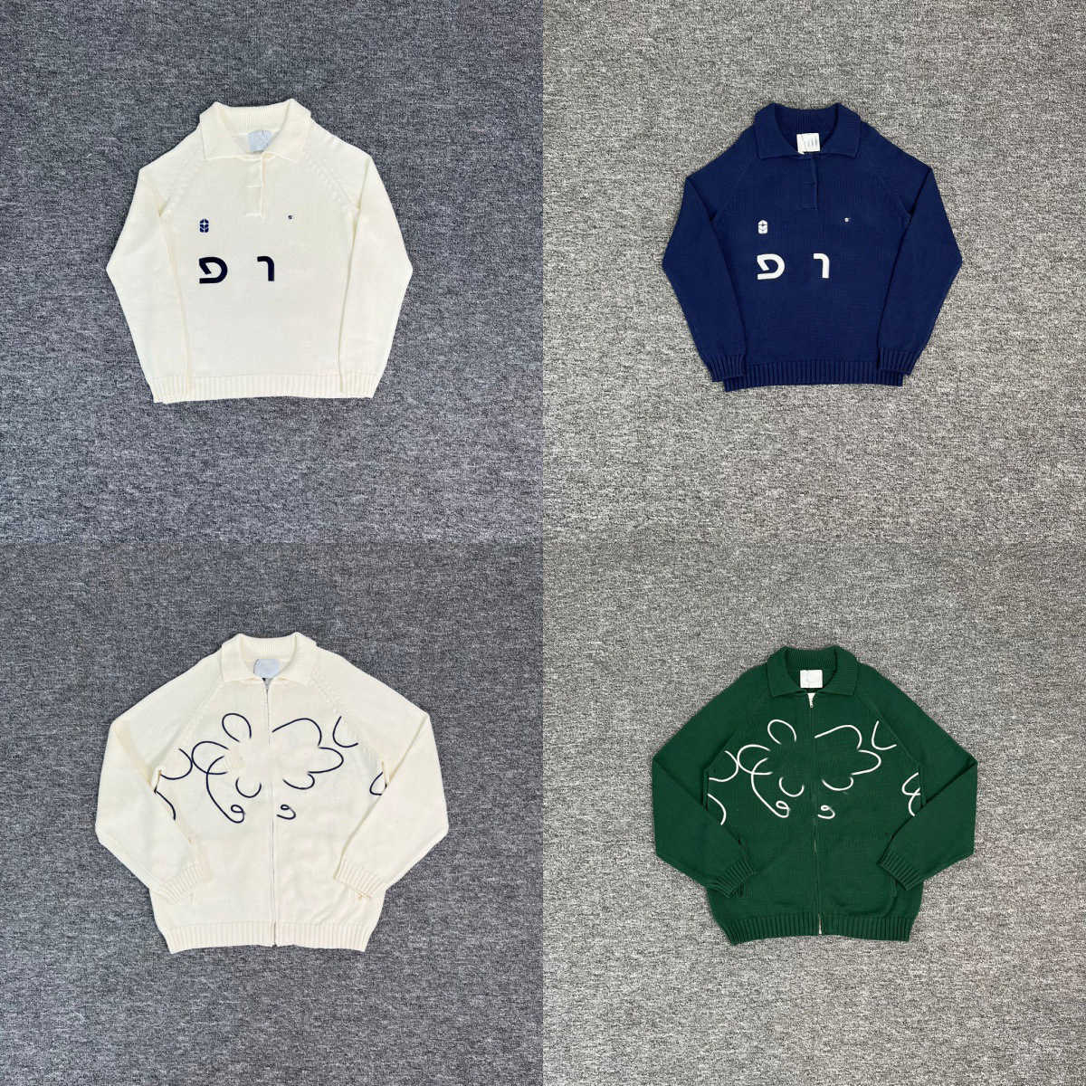 Sweaters Designer Mens High Quality Letter Jquard Knitted Sweater Unisex Loose Casual Lapel Long Sleeved Pullover Top