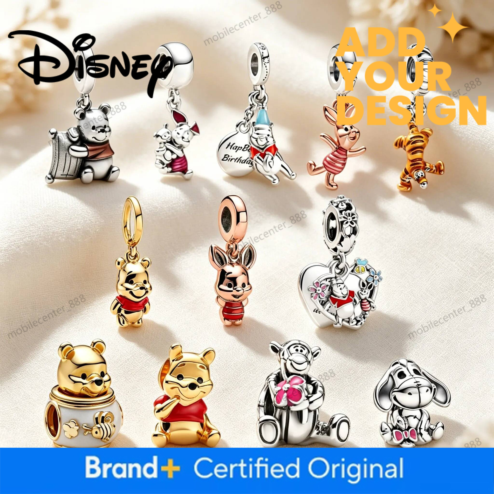 Designer Disney Jewelry Hot Disney Winnie The Pooh Piglet Tigger Charm Pendant Original Bracelet Necklace Beads For Diy Jewelry Women Gift Luxury