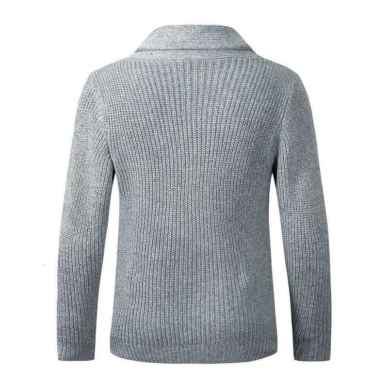 Down New Mens Sweaters Turn Collar Knitted Cardigan Men Solid Color Single Breasted Casual Knitwear Sweatercoat Men Cardigan X260609