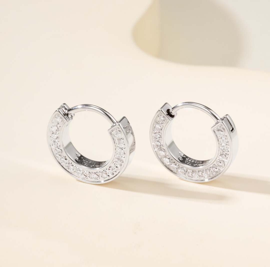 2026 Luxury quality charm round shape drop earring with diamond in two colors plated have stamp box no diamond PS6837B