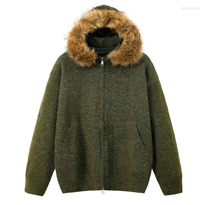 Men's Sweaters Autumn And Winter Windproof Breathable Warm Fur Collar Jacket For Men Fashionable Casual Versatile Knitted Cardigan Sweater