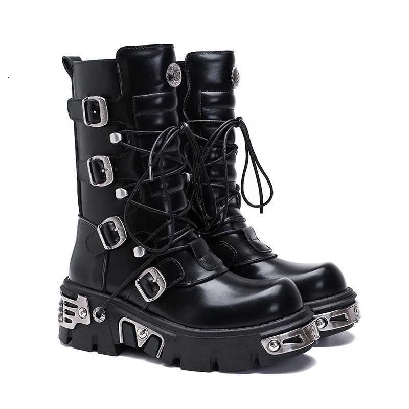 Rock Shoes Boots For New Dark Punk Leather Shoes Metal Niche Motorcycle Platform Shoes For Women H260609