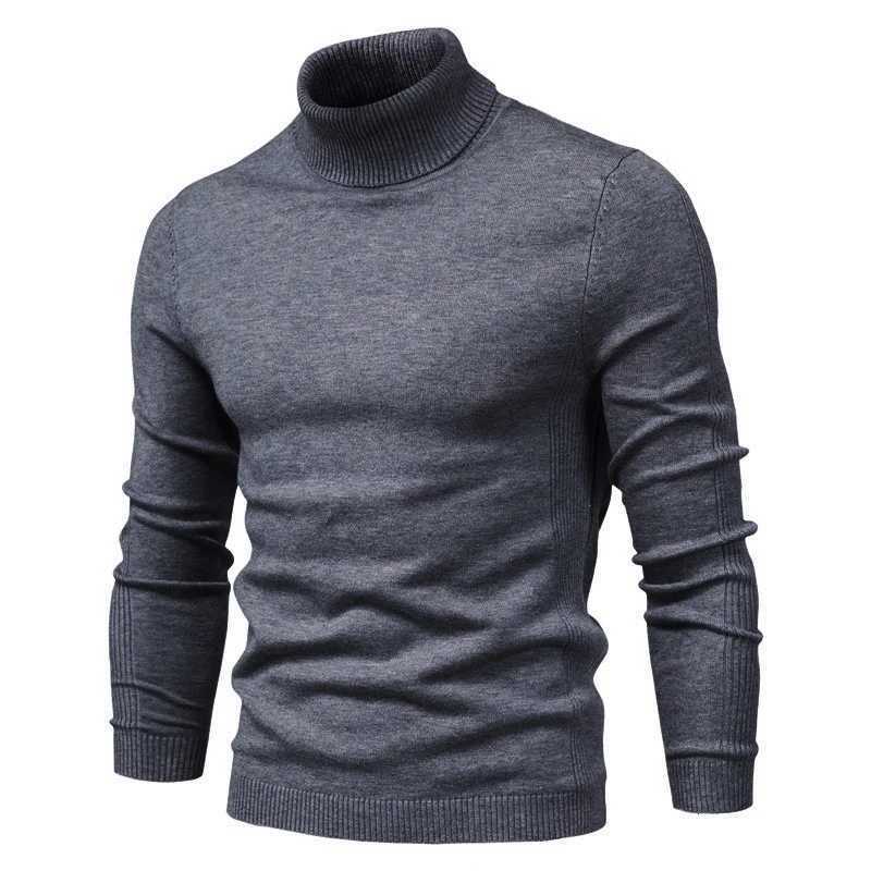 Mens New Quality Sweaters Winter Casual Turtleneck Thick Pullovers Solid Color Warm Slim Fit Turtleneck Sweaters Pullover Men X260609
