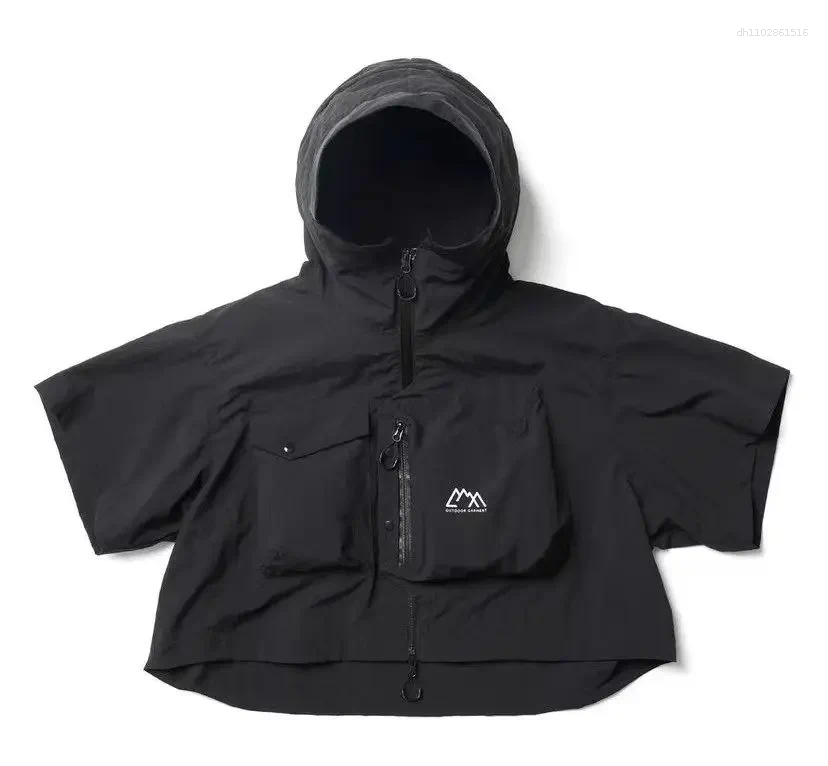 Men's Jackets COMFY Japanese Loose Mountain Functional Men And Women Stacked Wear Half-sleeved Hooded Vest CMF Jacket
