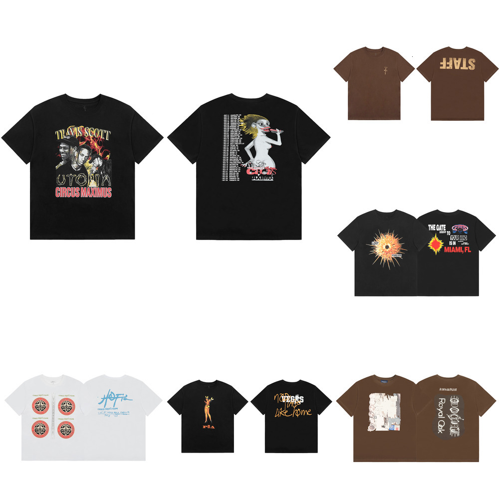 Designer Travies Mens Tshirts High Quality street short-sleeve tees hip-hop vintage washed Graffiti Print shirts Classic cotton streetwear Scottes t