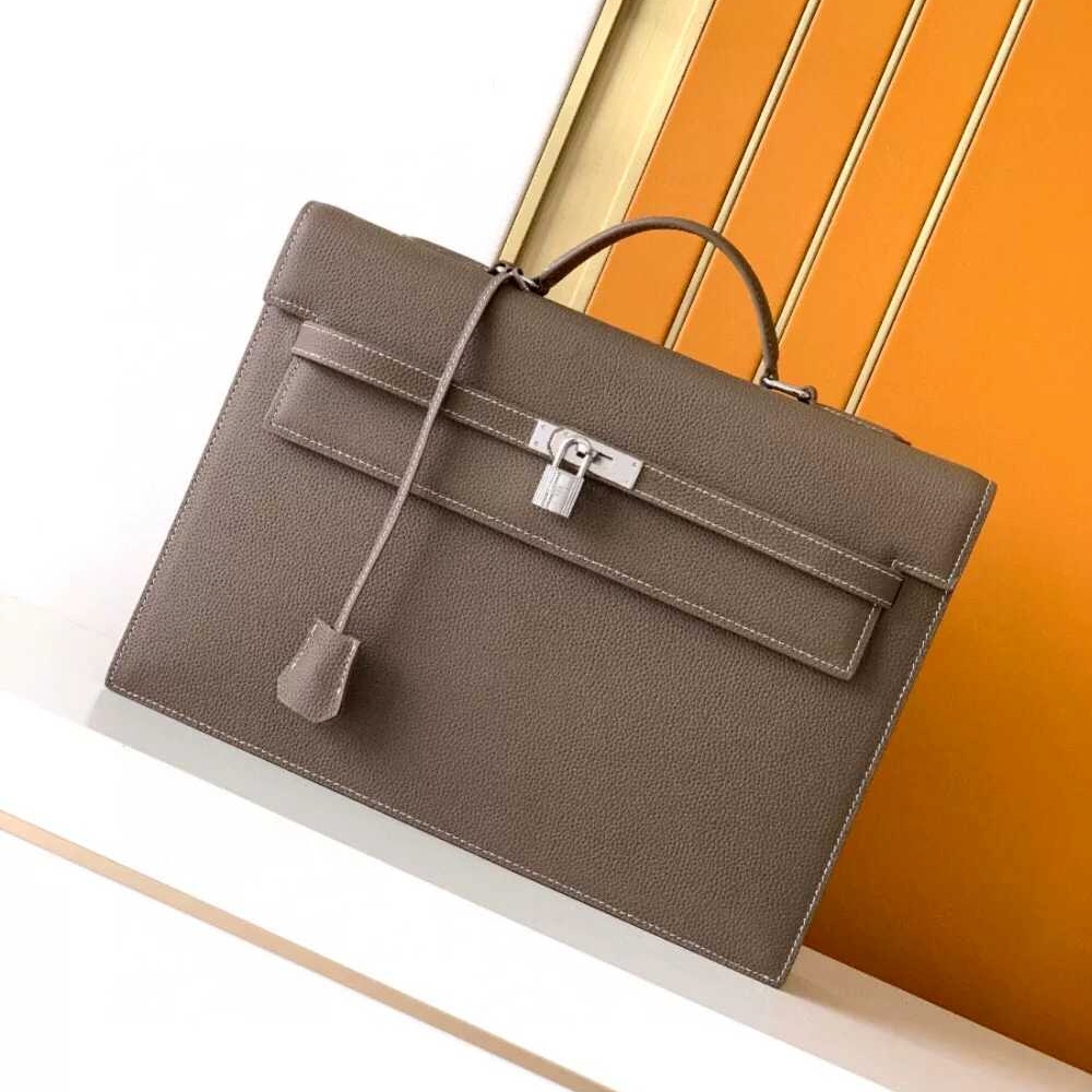 Designer Luxury Brand HH New Men's Briefcase, 10A High-Grade Top-Grain Leather Bag, Business Laptop Bag for Trips, Fashionable Versatile Docume