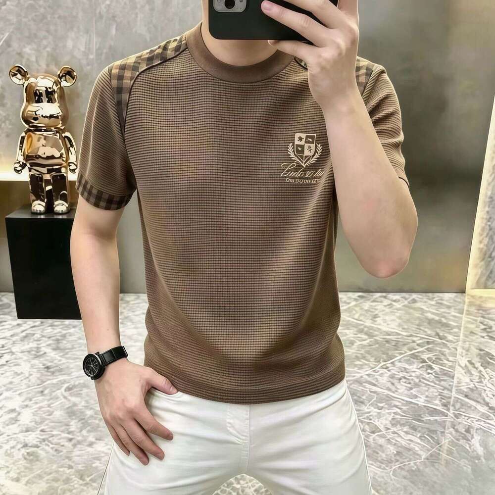 New DesignHigh-End 2026 Summer Stylish Light-Luxury Printed Round-Neck Short-Sleeve T-Shirt, Fashionable And Versatile Men 's Clothing Asia Siz