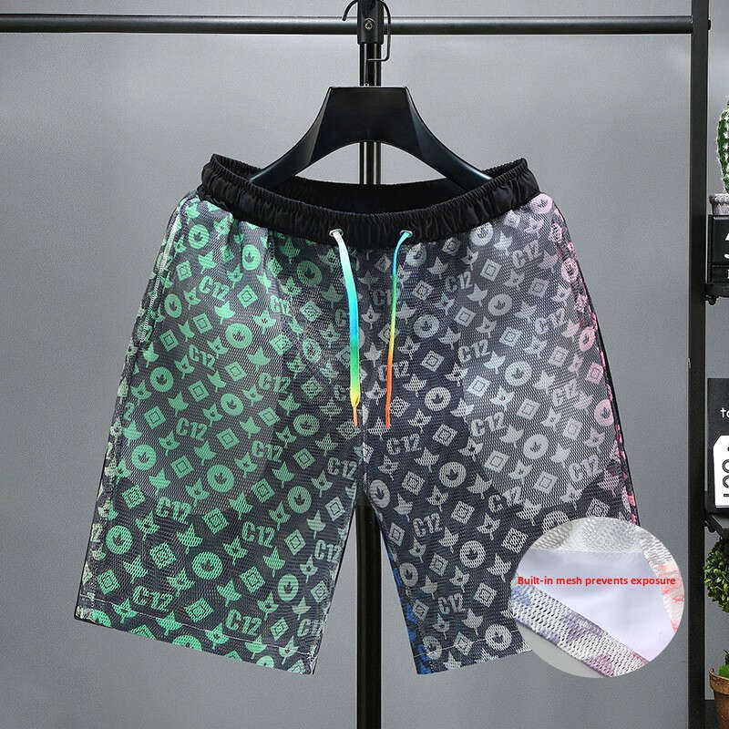 Plus Size Summer Loose Men's Trendy Fashion Five-Point Beach Shorts Casual Mid-Length Wholesale Ventilate