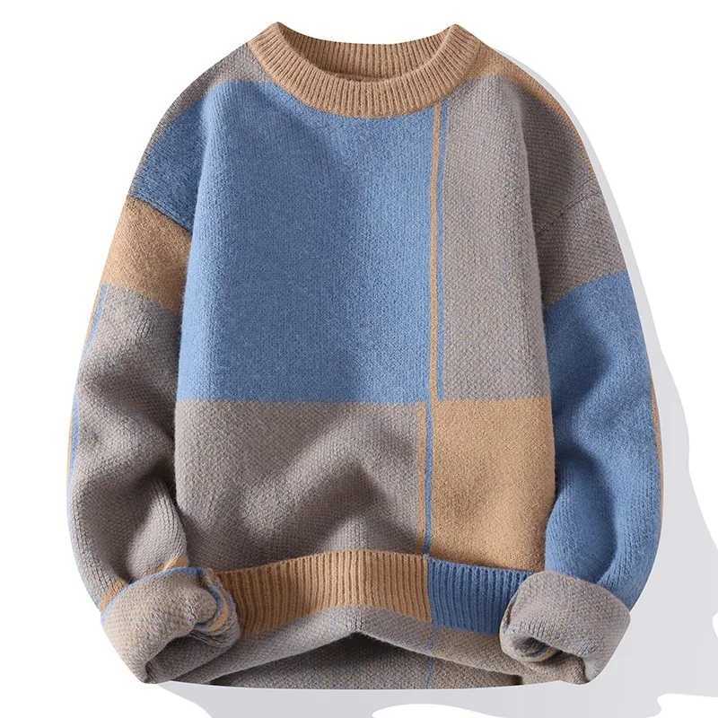 Men Winter Handsome Plaid Sweater Harajuku Mens Jumper Thick Warm Turtleneck Pullover Men High Quality Male Christmas Sweaters X260609