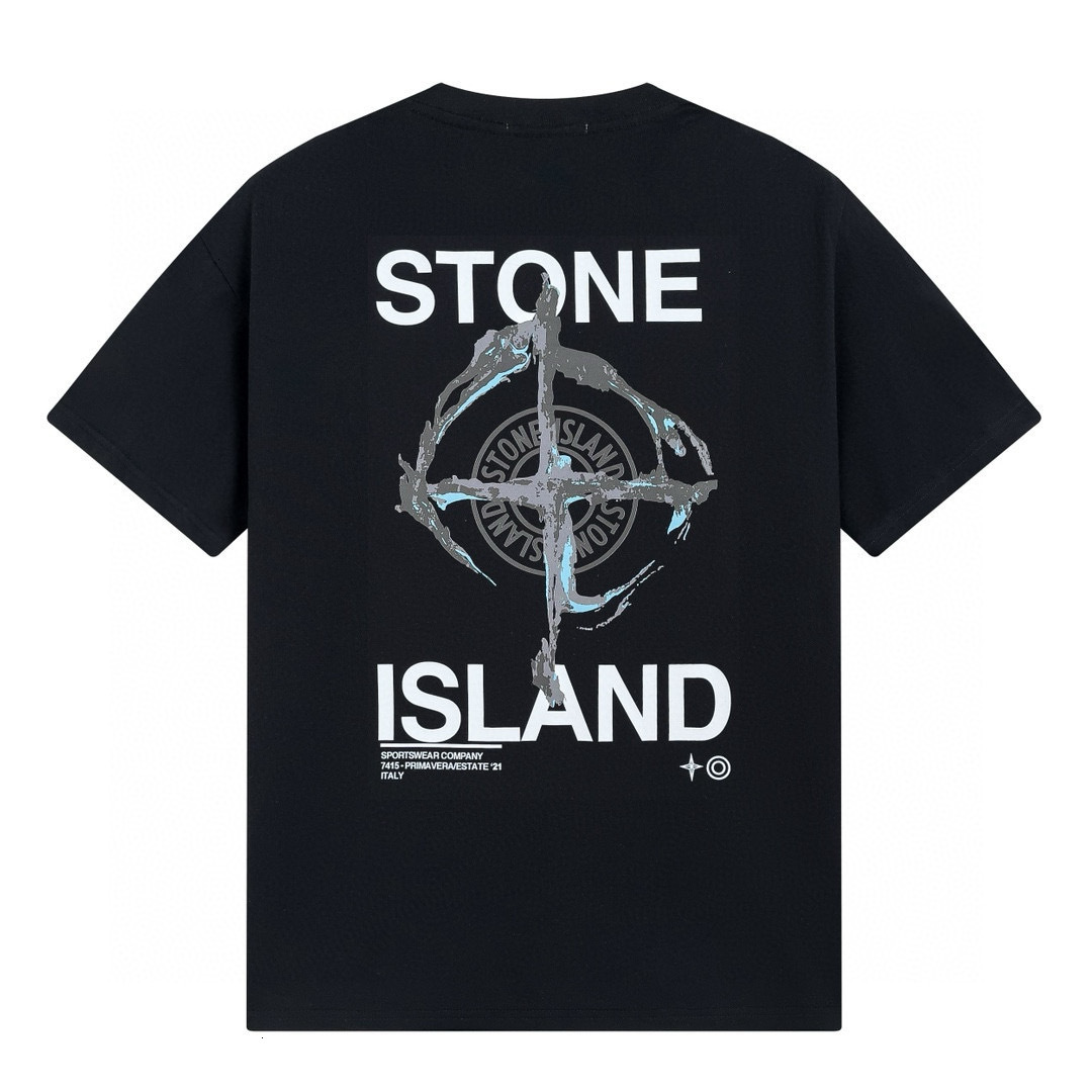 Topstoney T-shirt Hommes Designer Vêtements Haute Qualité Coton Streetwear Casual Lâche Tshirt Boussole Badge Broderie Étiquette Graphique Pierre