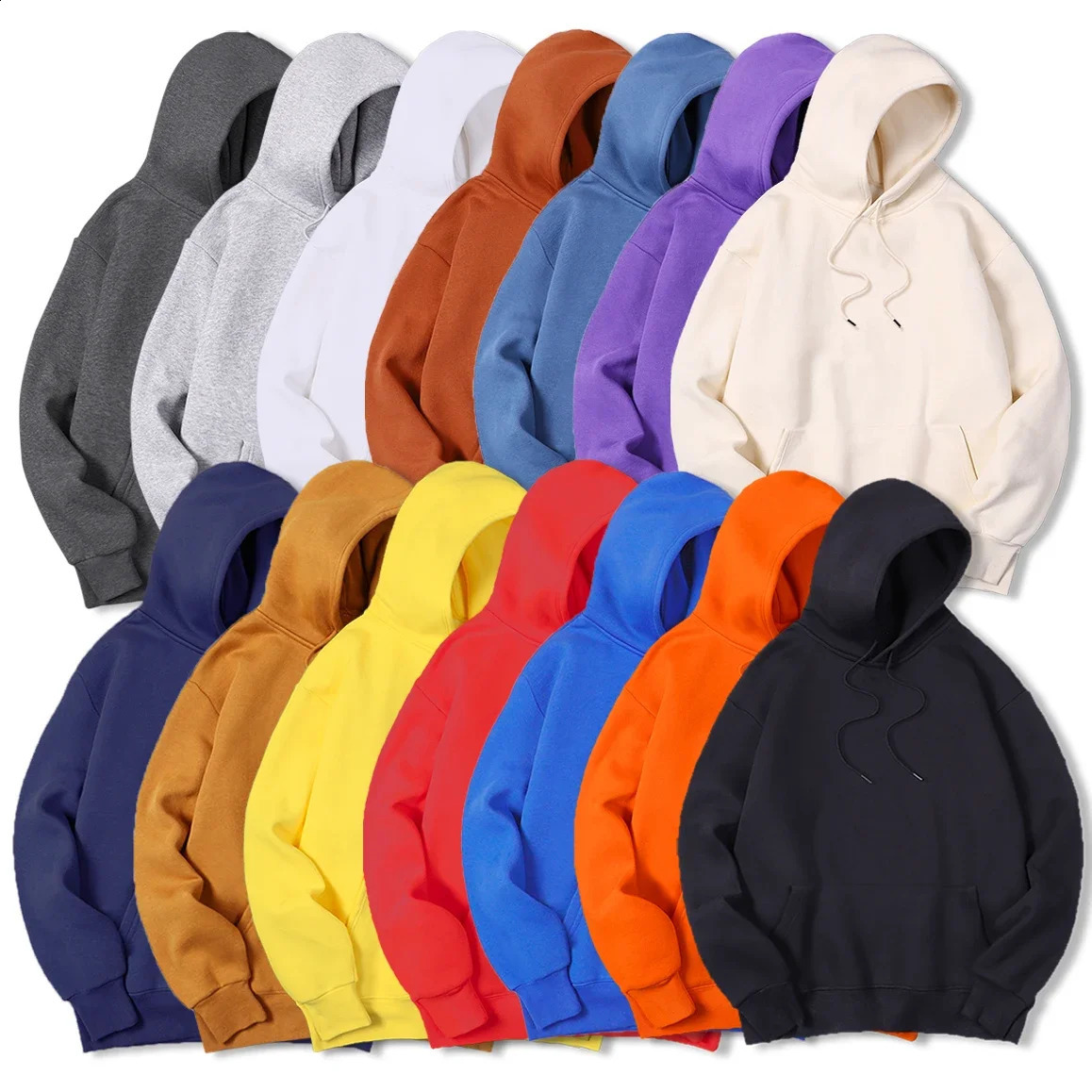 Mens Solid Color Hooded Sweaters Warm Wool Sweater Fashionable Street Clothing Loose Breathable 260609
