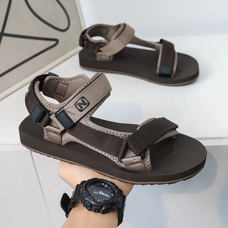 Plus Big Size 50 51 52 Mens Gladiator Sandals Flat Rome Shoes Style Summer Casual Breathable Can Open HookLoop Anti-skid 260604