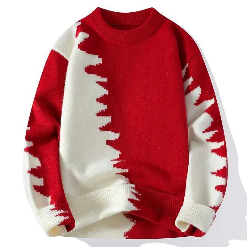 Fashion Dragon Graffiti Color blocked Knitted Sweaters Mens Knitwear Warm Pullover High Quality Mens Casual Loose Male Jumpers X260609