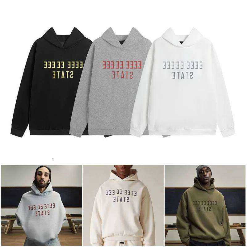 Hoodies FW24 Luxury est Two Rows Letter Hooded Sweaters Designer Brand Mens High Street Cotton Loose Hoodie Sets