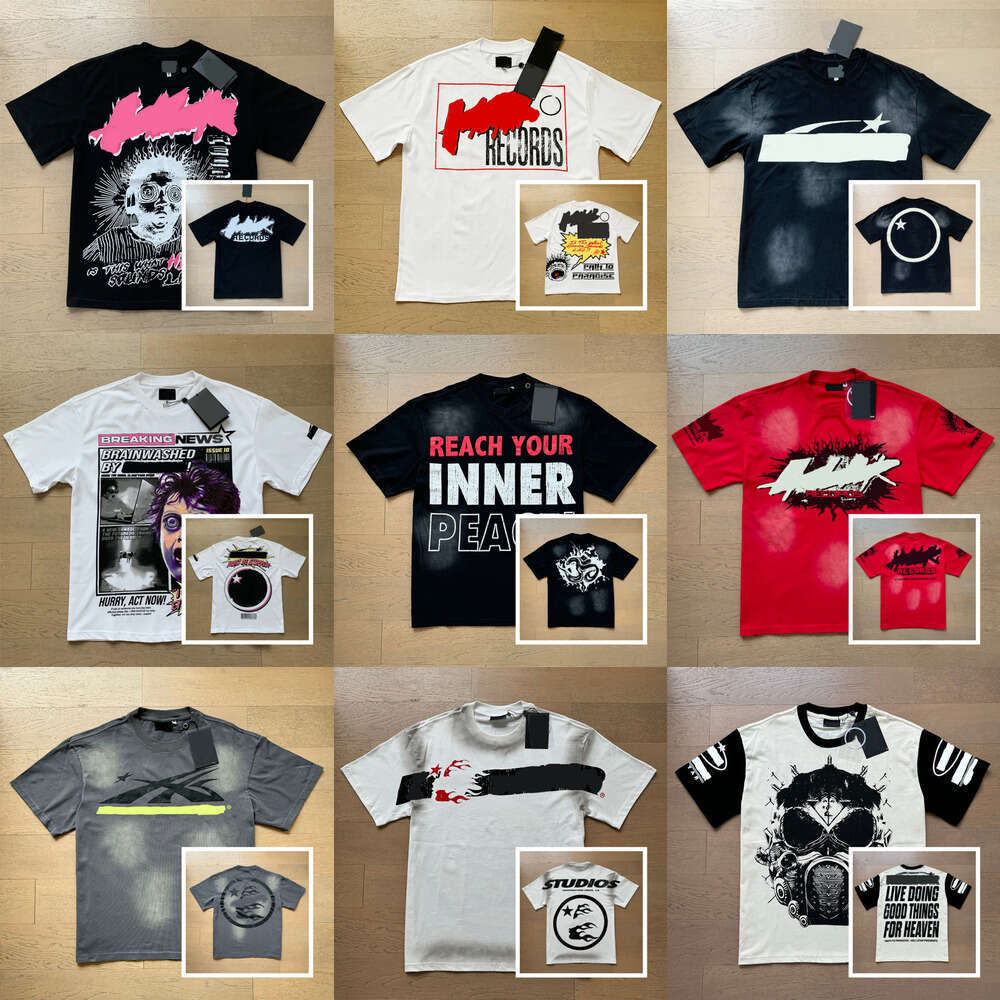 quality graphic Mens short sleeve designer with NFC scan new womens wash street loose round neck casuas High Streets Trendl mens shirt