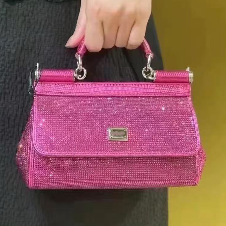 10a Mirror Quality Designer Sicily Bag Luxury Women Top Handle Handbag Rhinestone Lizard Grain Flap Bag Genuine Leather Shoulder Cross Body Totes Pu