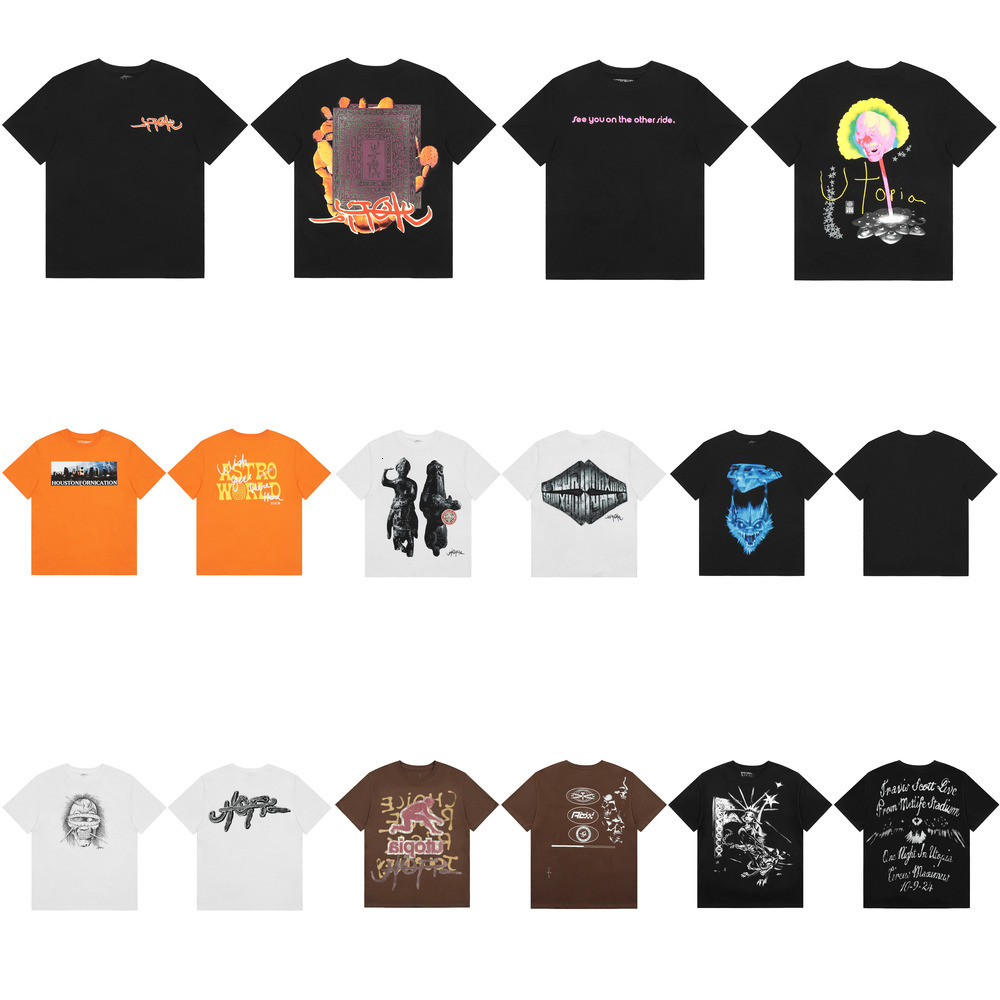 Designer Travies Mens Tshirts High Quality street short-sleeve tees hip-hop vintage washed Graffiti Print shirts Classic cotton streetwear Scottes t