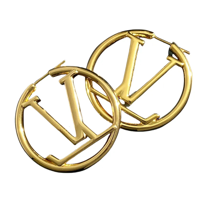 Classic Logo Gold Earrings, Simple & Elegant Fashion Jewelry for Women, Party Gift-image-1109691968