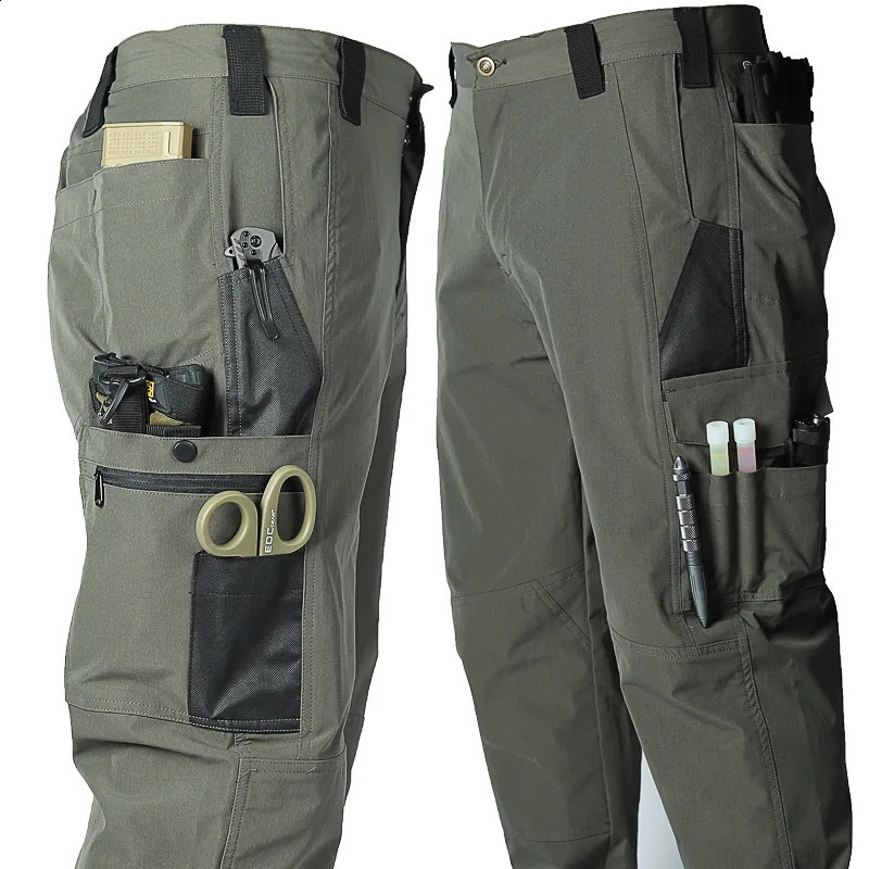 Mens Quick Dry Tactical Water Resistant Outdoor Lightweight Stretch Cargo Hiking Mountain Fishing Camping Pants 260608BJ 95