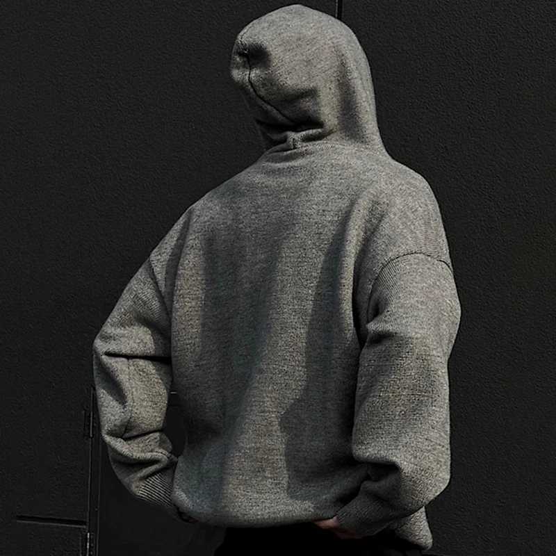 Knitwear Hooded Autumn Sweaters Mens American Retro Fashion Trend Streetwear Casual Loose Pullover Sweater Male Y2K Hooded Knit X260609