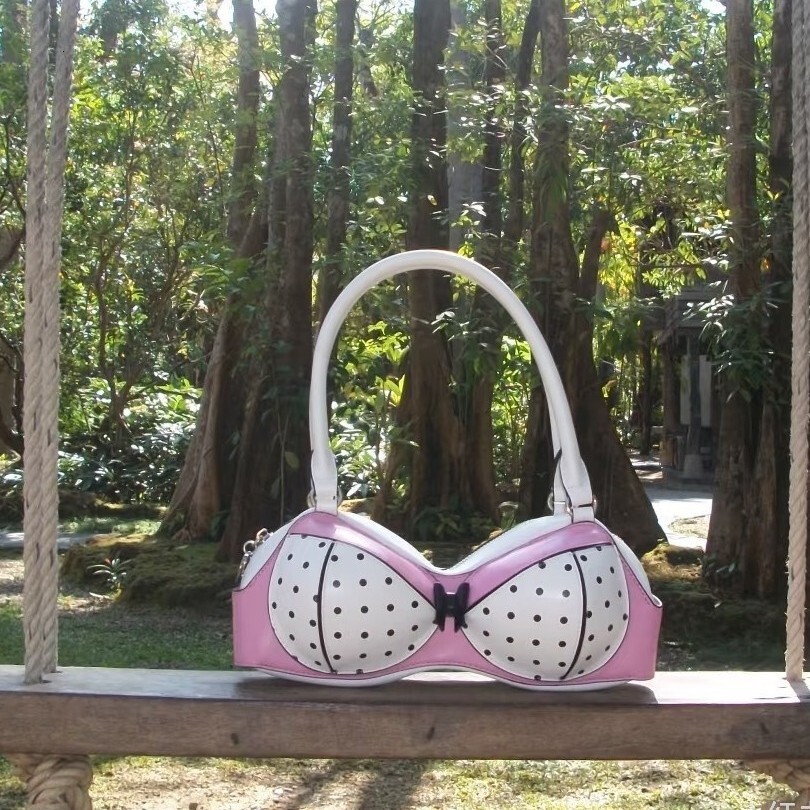 Designer new printed polka luxury dot one shoulder sweetheart pink and white bow underarm handbag spicy girl bra fashionable mommy bag