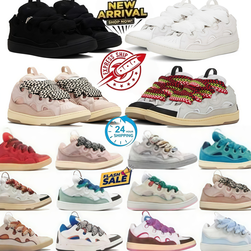 Designer Luxury Curb Sneakers Unisex Thick Platform Skate Shoes Two Tone Leather Suede Patchwork Casual Trainers Oversized Chunky Laces Street Footw