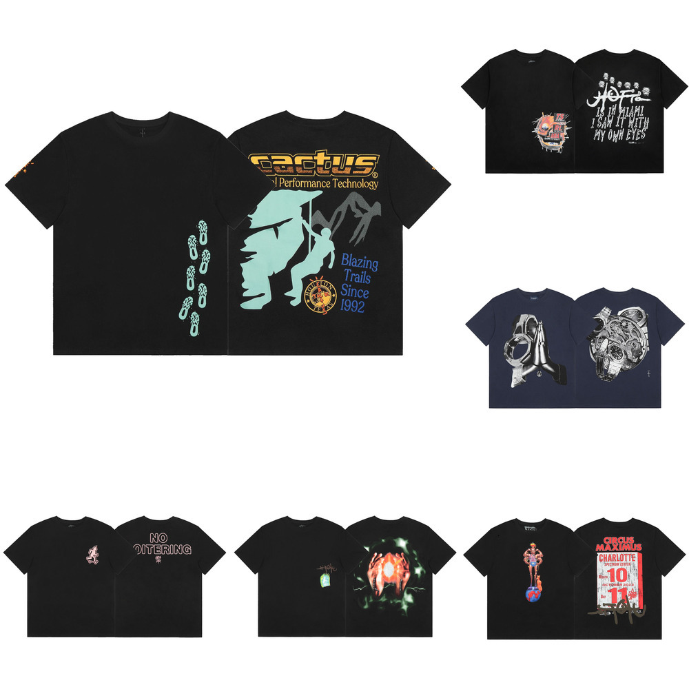 Designer Travies Mens Tshirts High Quality street short-sleeve tees hip-hop vintage washed Graffiti Print shirts Classic cotton streetwear Scottes t
