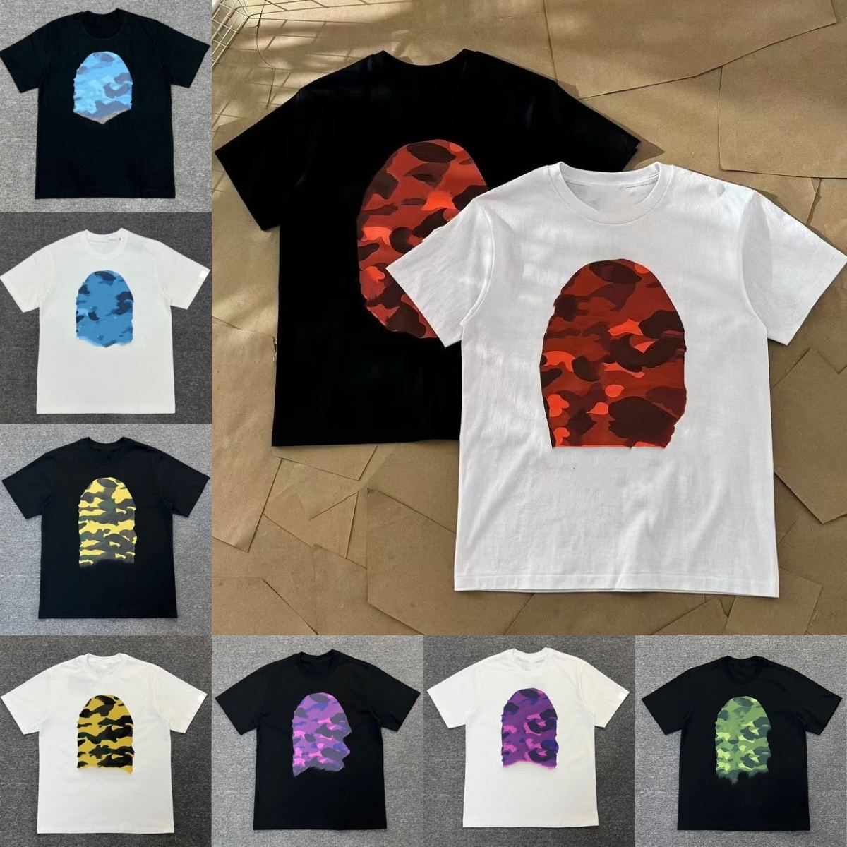 shirt t shirt for man camo 260g pure cotton material S-XXL wholesale pieces football Solid color and pattern black red graphic t shirt mens shirt de