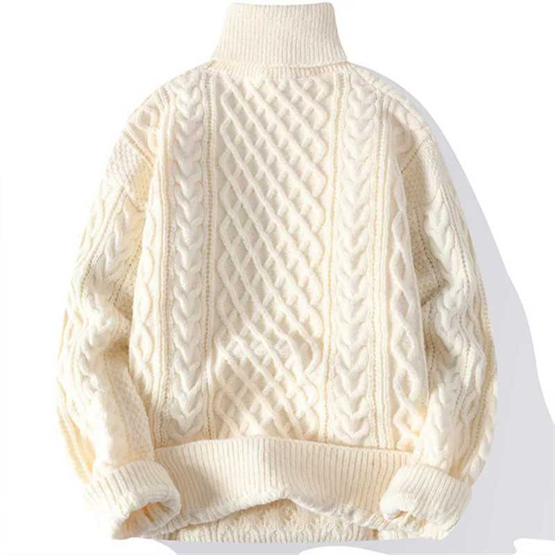 Quality Mens Turtleneck Sweaters High Pullover Solid Color Knitted Sweater Men Casual Pullovers Autumn Winter Warm Knitwear Man X260609