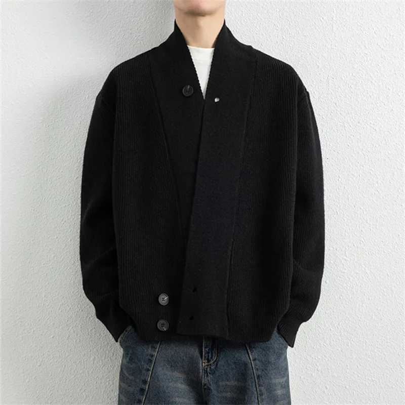 Sweater Spring V-Neck Autumn Fashion Cardigans Men Youthful Vitality Loose Knit Sweatercoat Mens Solid Color Knitted Cardigans X260609