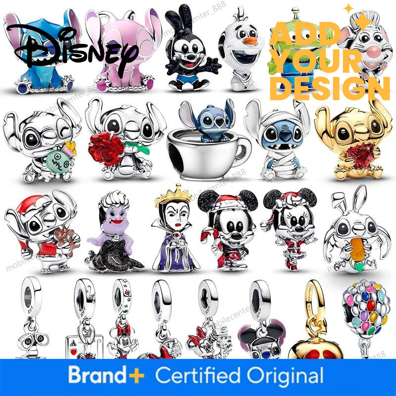 Designer Disney Jewelry Charms Plata De Ley Disney Stitch Mickey And Minnie Pendant Beads Fits 3Mm Bracelet Necklace For Women Luxury DIY Fine Jewel