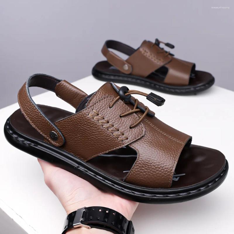 Sandals Fashionable Roman Style Comfortable Outdoor Soft Soled For Summer 2026 Men's Breathable And Non Slip Beach Shoes