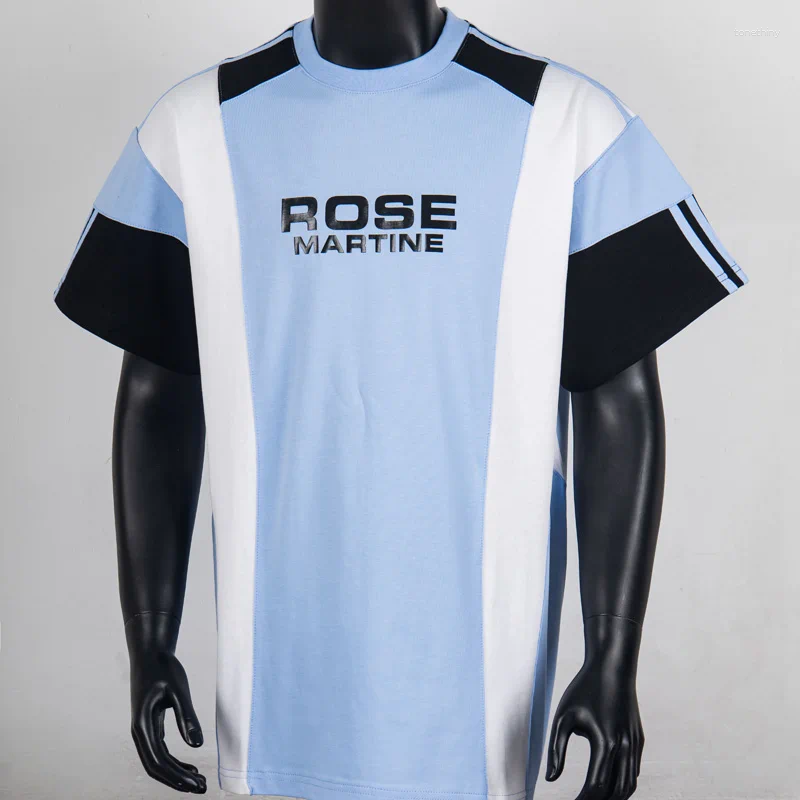 Men's T Shirts Patchwork Martine Rose Chest Embroidery Label Shirt Print Size Tag Men Women Quality Round Neck Loose Casual T-shirt Tops