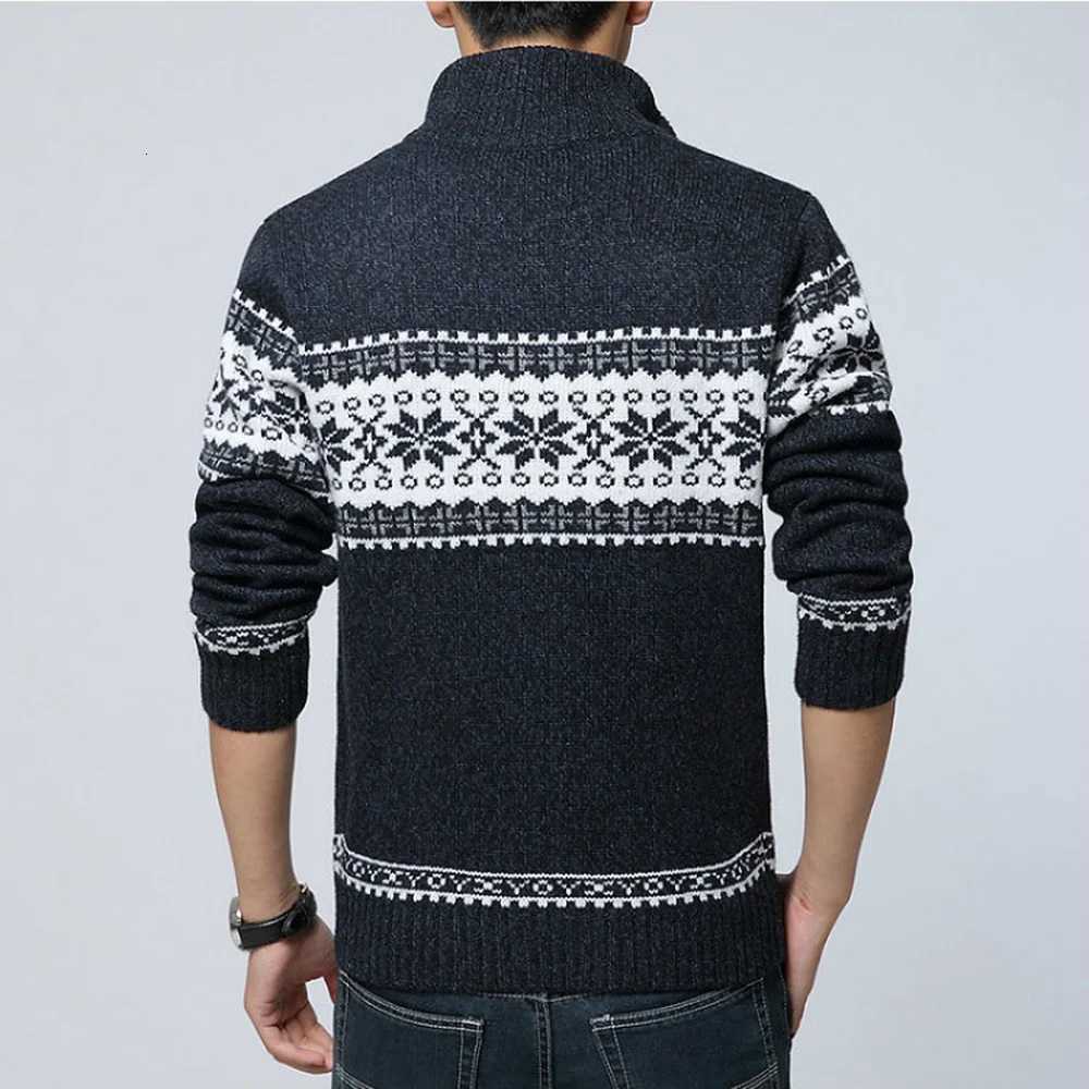 Mens New Autumn Sweater Winter Wool Men Mandarin Collar Solid Color Casual Sweater Mens Thick Fit Brand Knitted Cardigans X260609