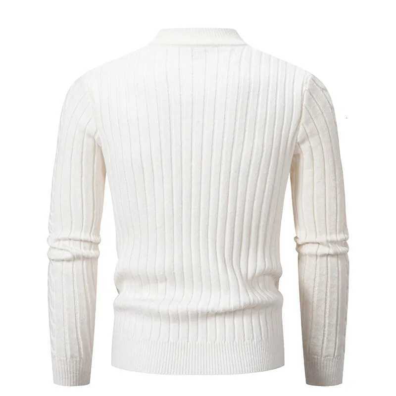 Winter Mens Mock Neck Autumn Knitted Sweater Solid Color Slim Fit Warm Knit Pullovers Mens Casual Streetwear Pullover Sweaters X260609