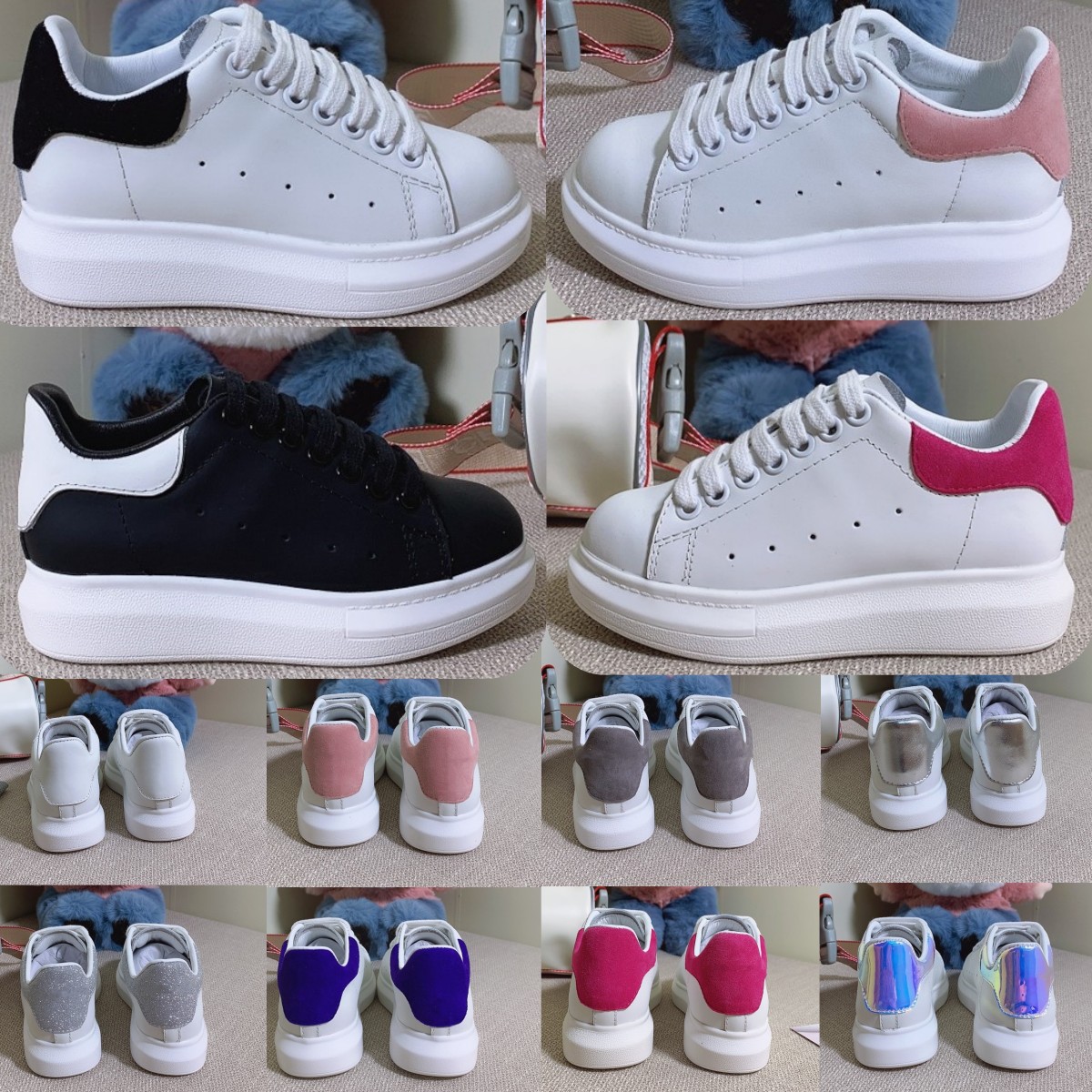 designer Kids Shoes toddler Sneakers boys girls black white Dream Blue Single Strap Rubber Sole Soft Calfskin Leather Lace up Trainer outsized-image-843647584