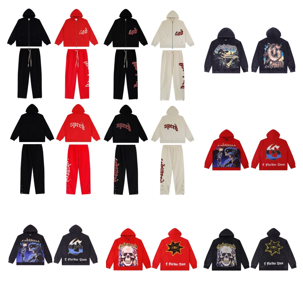 god speed mens designer hoodie zip up hoodie women pull graphic hoodie fashion tracksuit brand sweatshirt washed distressed tech fleece pullover-image-970457322